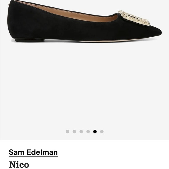 Sam Edelman Black Flats with Glittering Gold Accent - Picture 5 of 8